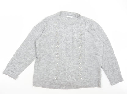Womens UK Size L Matalan Grey Pullover Jumper