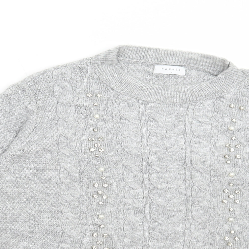 Womens UK Size L Matalan Grey Pullover Jumper
