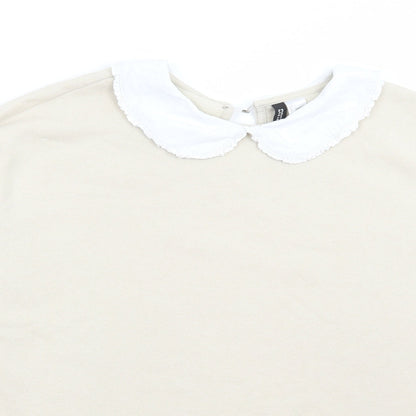 H&M Womens Beige Cotton Pullover Sweatshirt Size L Pullover