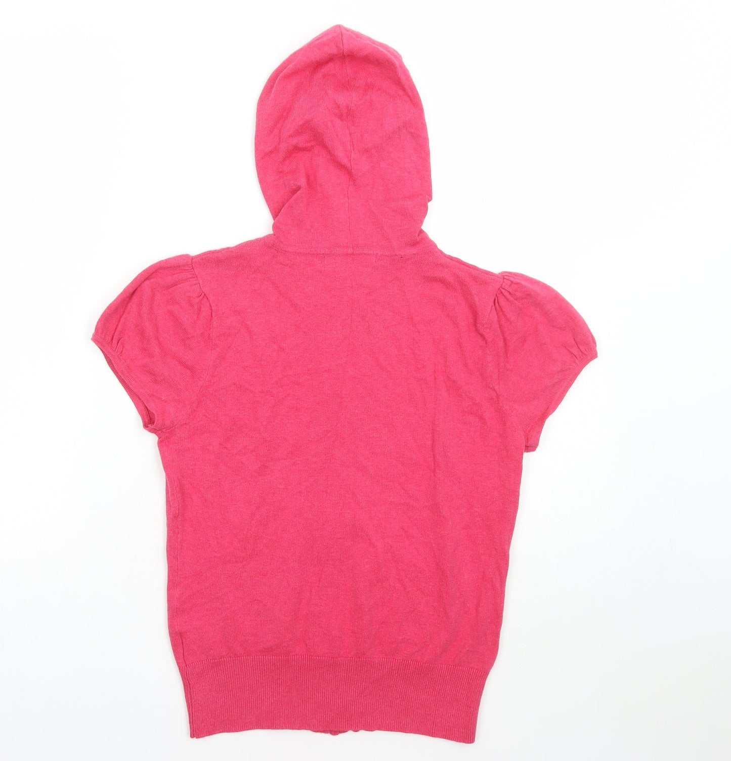 Spirit Union Womens Pink Round Neck Cotton Full Zip Jumper Size 14