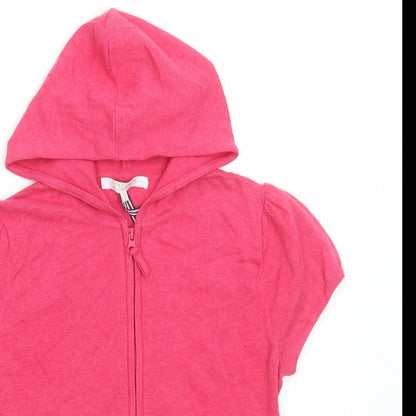 Spirit Union Womens Pink Round Neck Cotton Full Zip Jumper Size 14