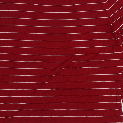 Blanca Womens Red Scoop Neck Striped Viscose Pullover Jumper Size 12