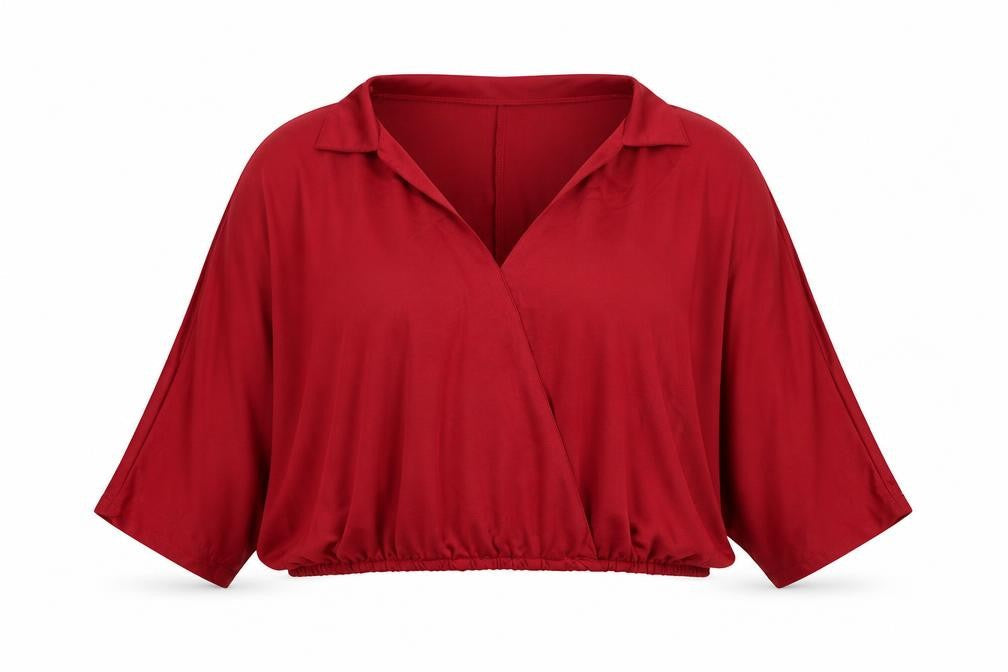 Womens UK Size 3XL SheIn Red Basic Blouse