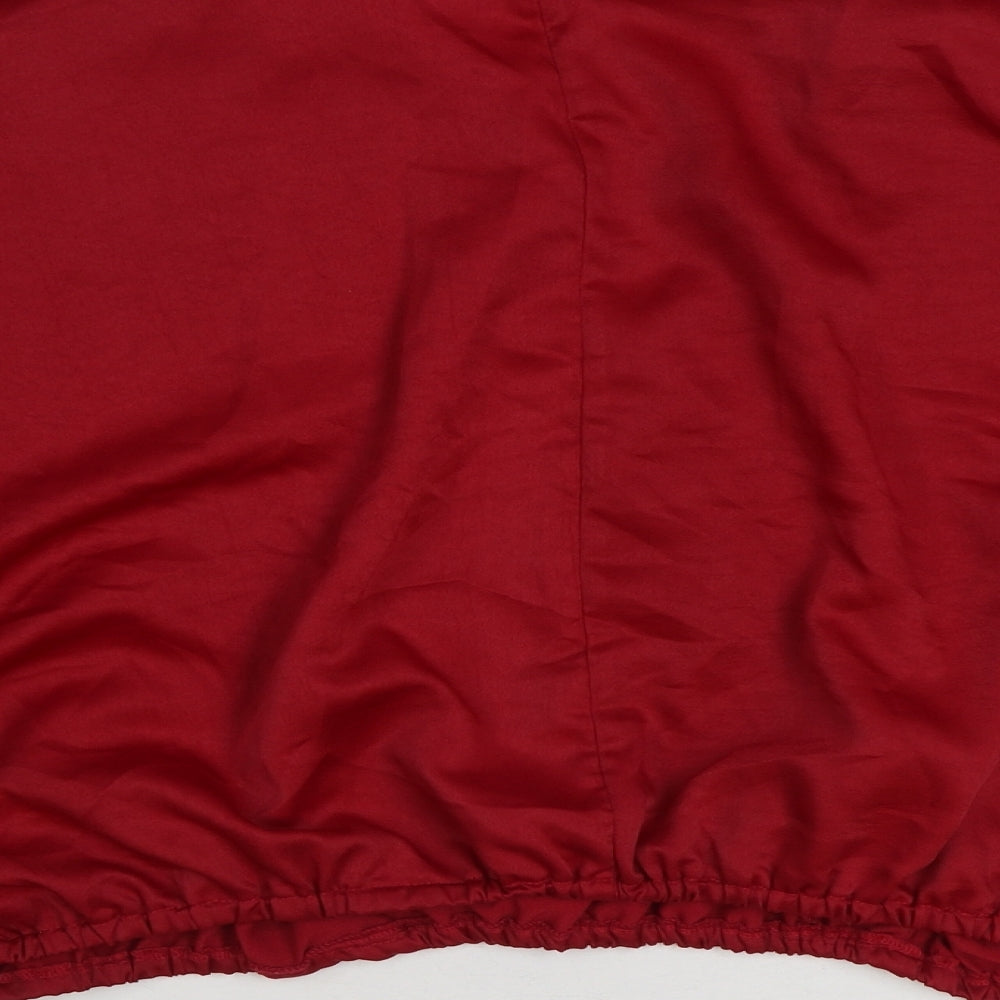 SheIn Womens Red Polyester Basic Blouse Size 3XL V-Neck