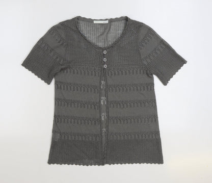 Womens UK Size 14 AMARANTO Grey Cardigan Jumper