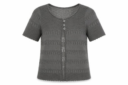 Womens UK Size 14 AMARANTO Grey Cardigan Jumper