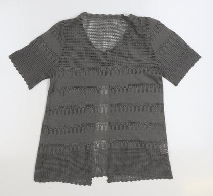 Womens UK Size 14 AMARANTO Grey Cardigan Jumper