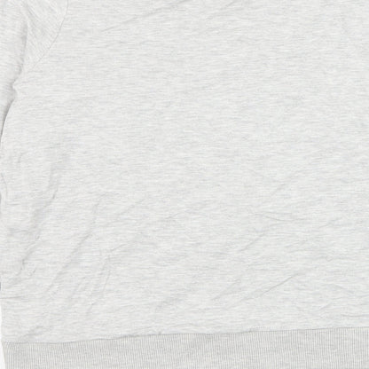 TU Womens Grey Cotton Pullover Sweatshirt Size 8 Pullover - Leopard Print Lips