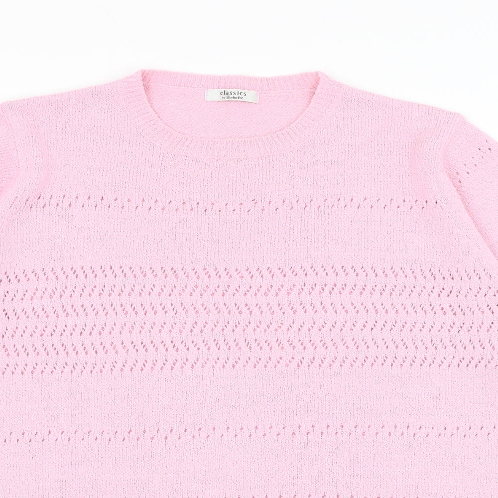 Womens UK Size 14 Berkertex Pink Pullover Jumper