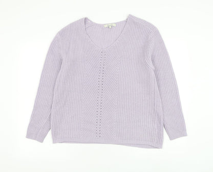 Womens UK Size S Peacocks Purple Pullover Jumper