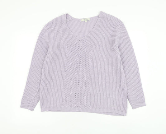 Womens UK Size S Peacocks Purple Pullover Jumper