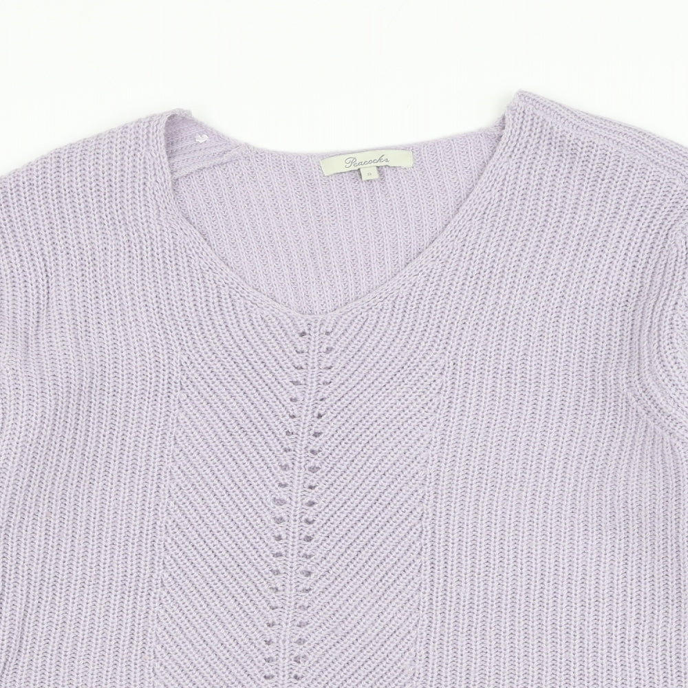 Womens UK Size S Peacocks Purple Pullover Jumper