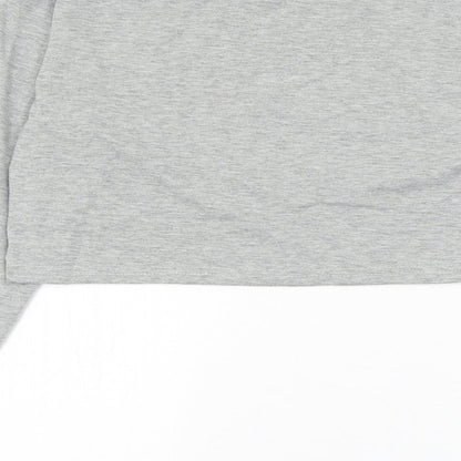 SheIn Womens Grey Cotton Cropped T-Shirt Size S Round Neck - Love