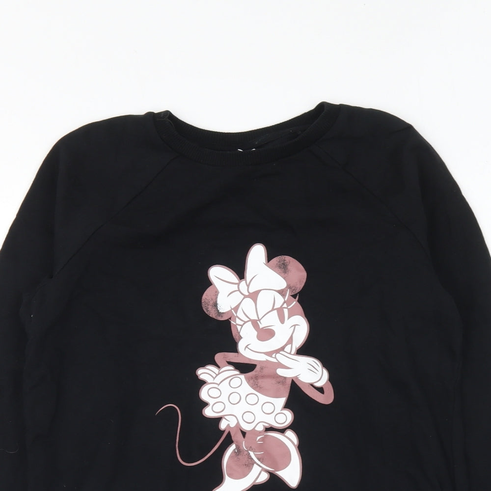 George Girls Black Cotton Pullover Sweatshirt Size 13-14 Years Pullover - Minnie Mouse