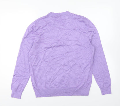 Castle Womens Purple V-Neck Viscose Pullover Jumper Size 14