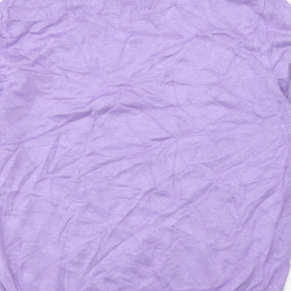 Castle Womens Purple V-Neck Viscose Pullover Jumper Size 14