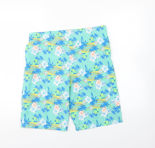 Dunnes Stores Mens Multicoloured Geometric Polyester Sweat Shorts Size 27 in L9 in Regular Drawstring - Swim Shorts