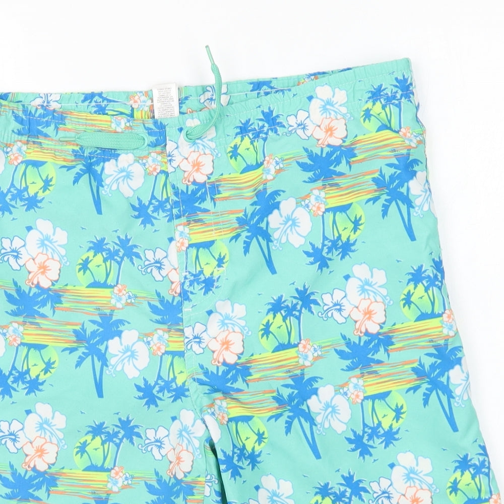 Dunnes Stores Mens Multicoloured Geometric Polyester Sweat Shorts Size 27 in L9 in Regular Drawstring - Swim Shorts