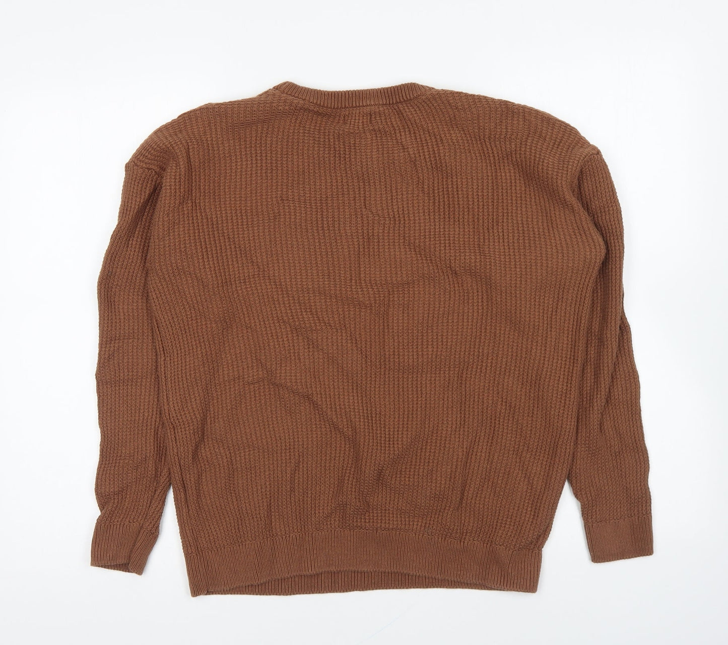 Cotton On Mens Brown Round Neck Acrylic Pullover Jumper Size M