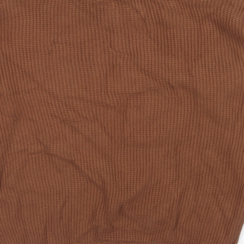 Cotton On Mens Brown Round Neck Acrylic Pullover Jumper Size M