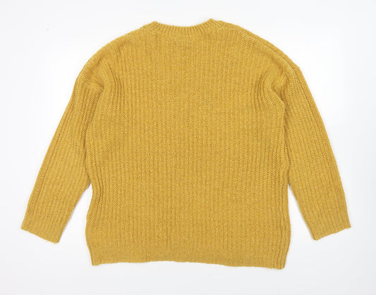 Womens UK Size M New Look Yellow Pullover Jumper