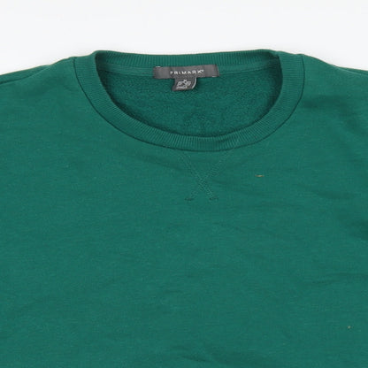 Primark Womens Green Round Neck Polyester Pullover Jumper Size M