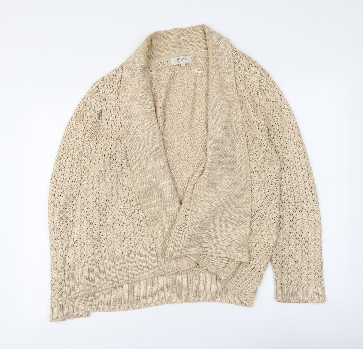 Womens UK Size 14 Debenhams Beige Cardigan Jumper