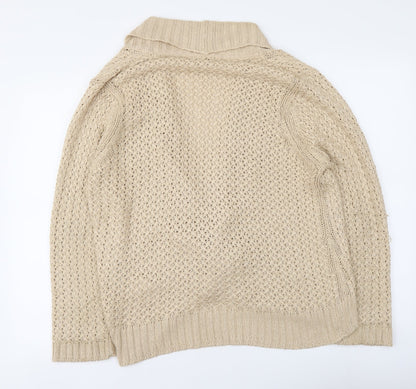 Womens UK Size 14 Debenhams Beige Cardigan Jumper