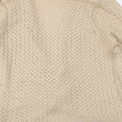 Womens UK Size 14 Debenhams Beige Cardigan Jumper