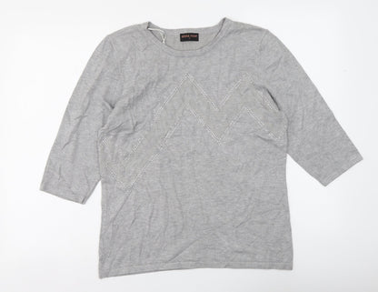 Womens UK Size L Anna Rose Grey Pullover Jumper