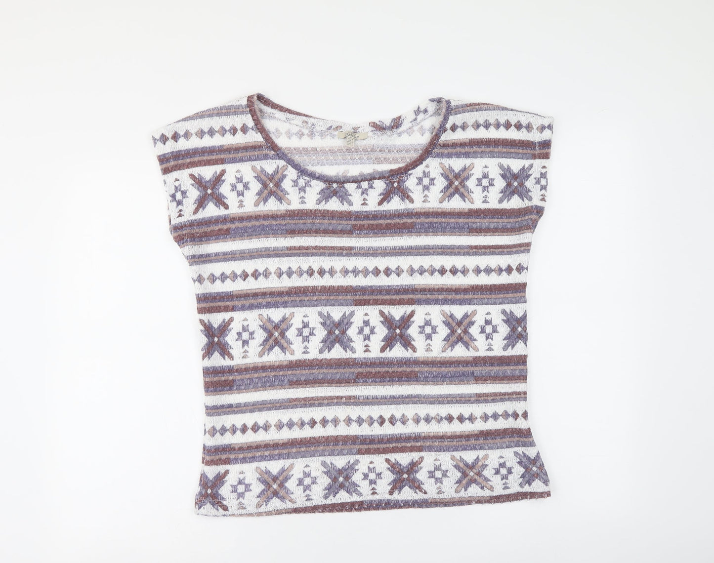 Womens UK Size M Zara Multicoloured Basic T-Shirt