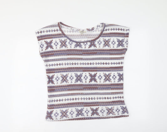 Womens UK Size M Zara Multicoloured Basic T-Shirt