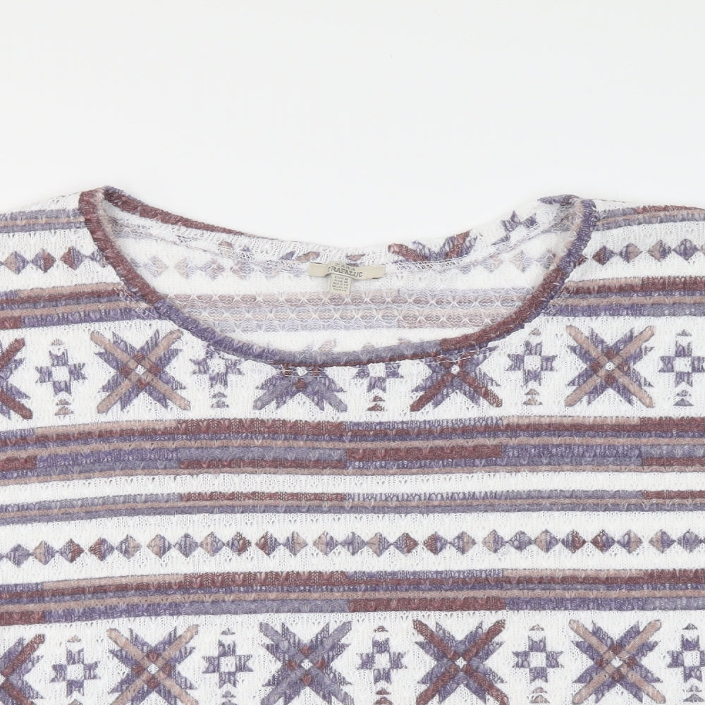 Womens UK Size M Zara Multicoloured Basic T-Shirt