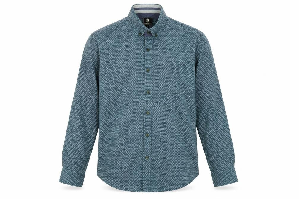 Mens UK Size S Stell & Jelly Blue  Button-Up Long Sleeve Casual Shirt