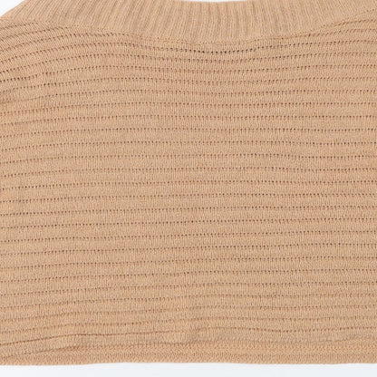 SheIn Womens Beige Boat Neck Acrylic Pullover Jumper Size M