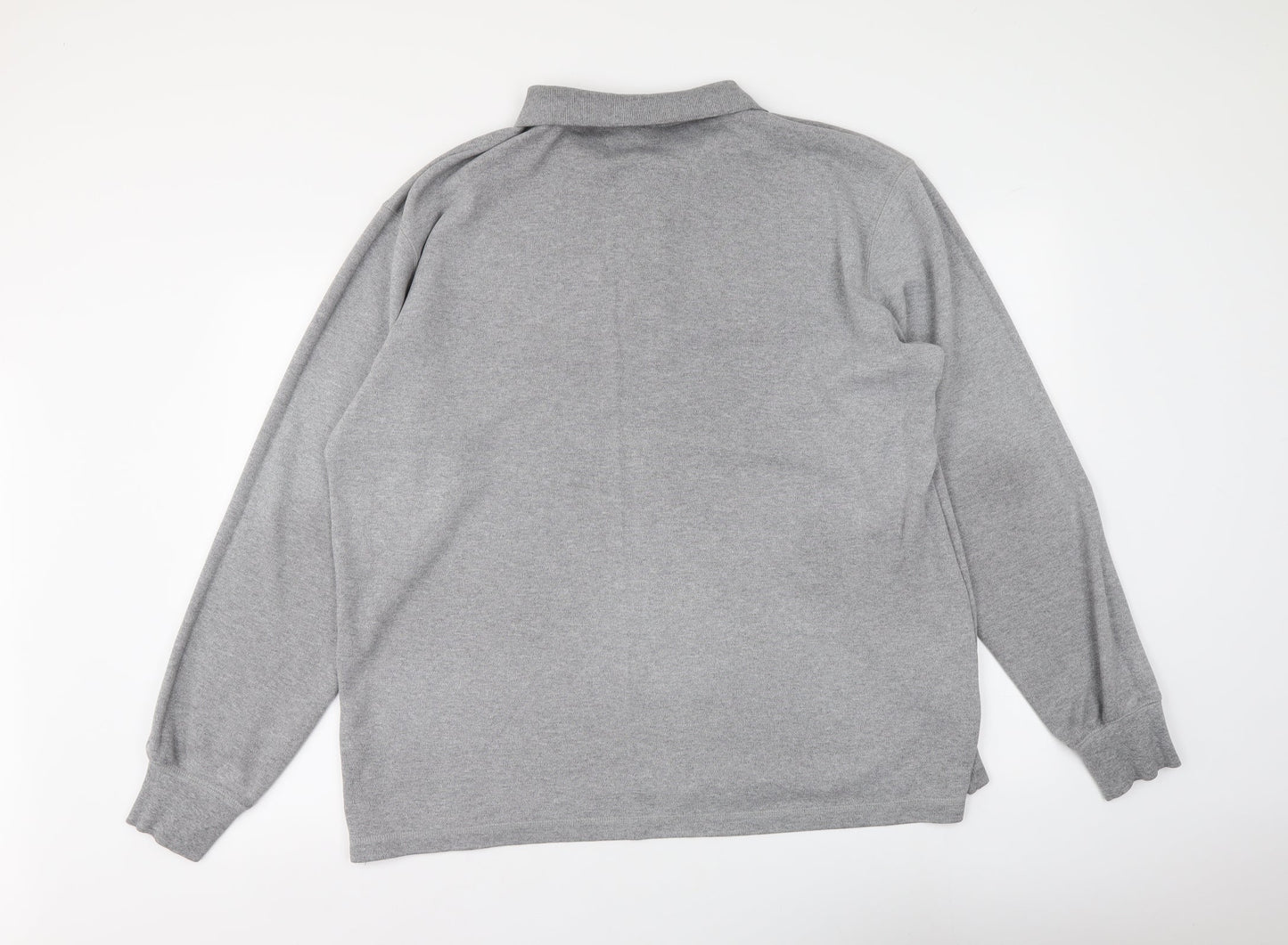 Polar Lights Mens Grey Cotton Polo Size 2XL Collared Button