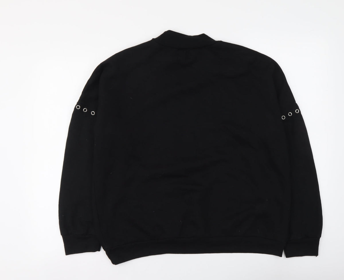 PEP&CO. Womens Black Polyester Pullover Sweatshirt Size 14 Pullover