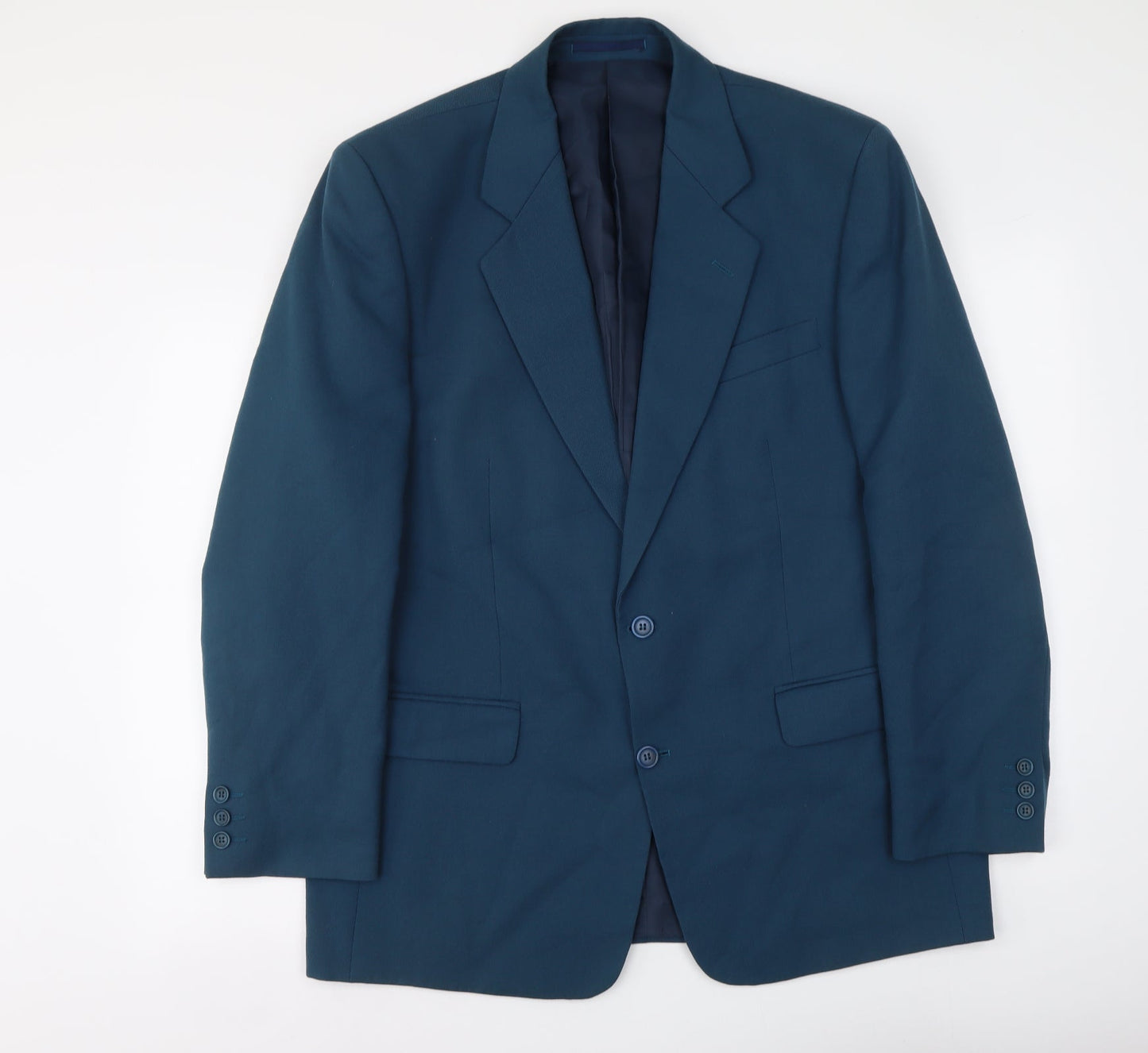 Essential Mens Blue Polyester Jacket Suit Jacket Size L