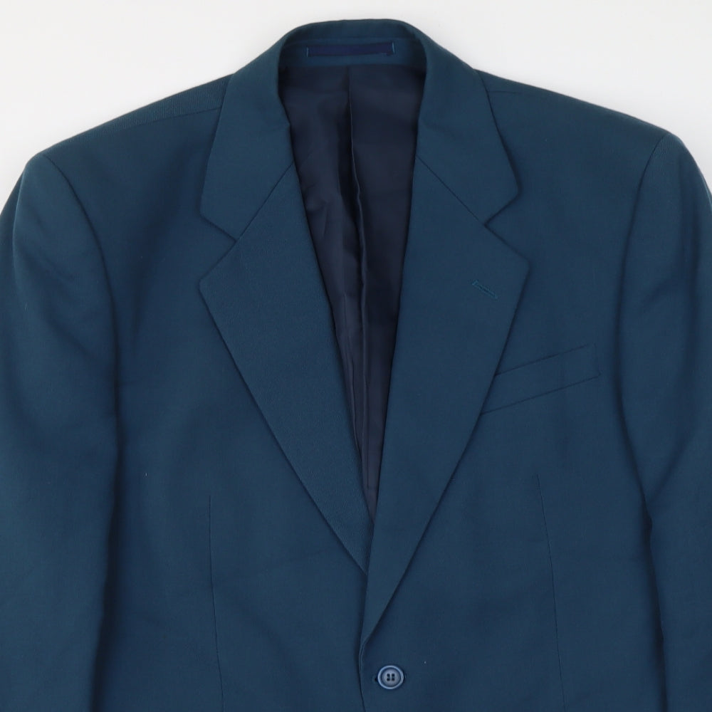 Essential Mens Blue Polyester Jacket Suit Jacket Size L