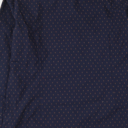 Mens UK Size 16 Burton Blue  Button-Up Long Sleeve Casual Shirt