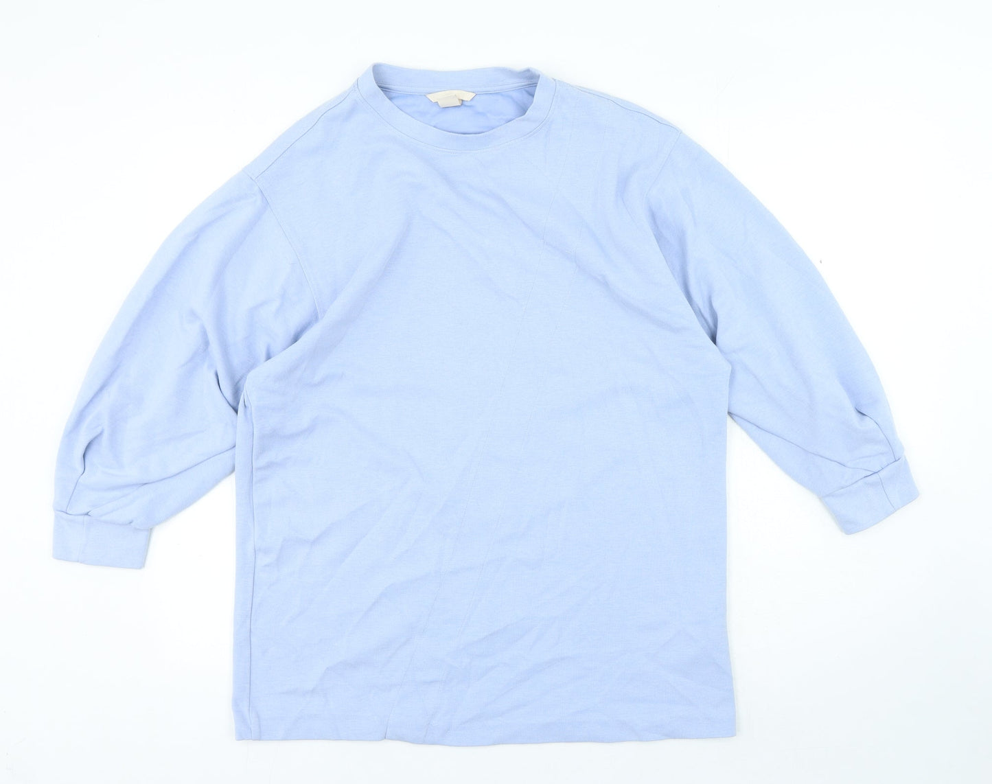 H&M Womens Blue Polyamide Pullover Sweatshirt Size M Pullover - Pleated sleeve