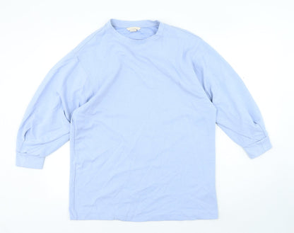 H&M Womens Blue Polyamide Pullover Sweatshirt Size M Pullover - Pleated sleeve