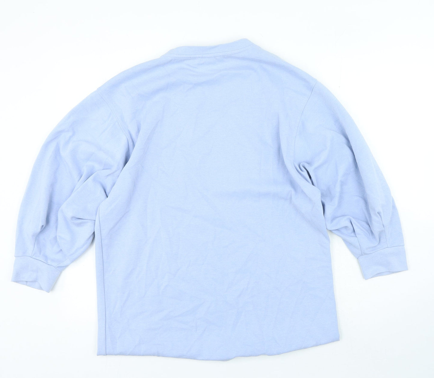 H&M Womens Blue Polyamide Pullover Sweatshirt Size M Pullover - Pleated sleeve