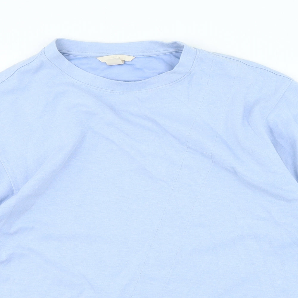 H&M Womens Blue Polyamide Pullover Sweatshirt Size M Pullover - Pleated sleeve