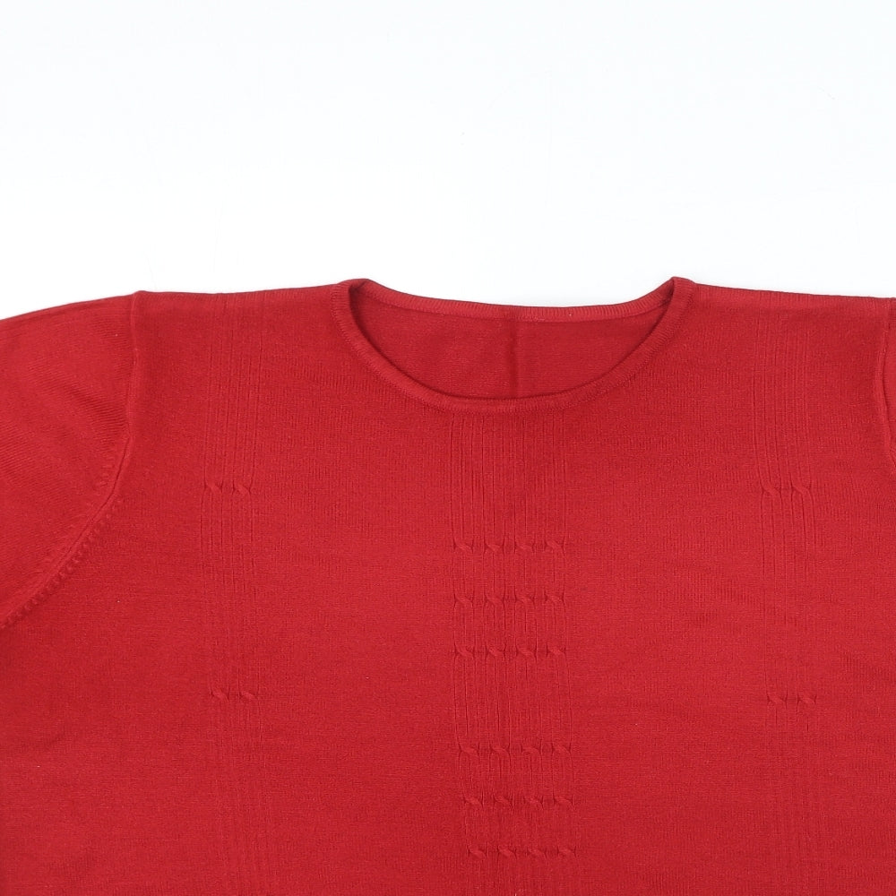 Womens UK Size L Preworn Red Basic T-Shirt