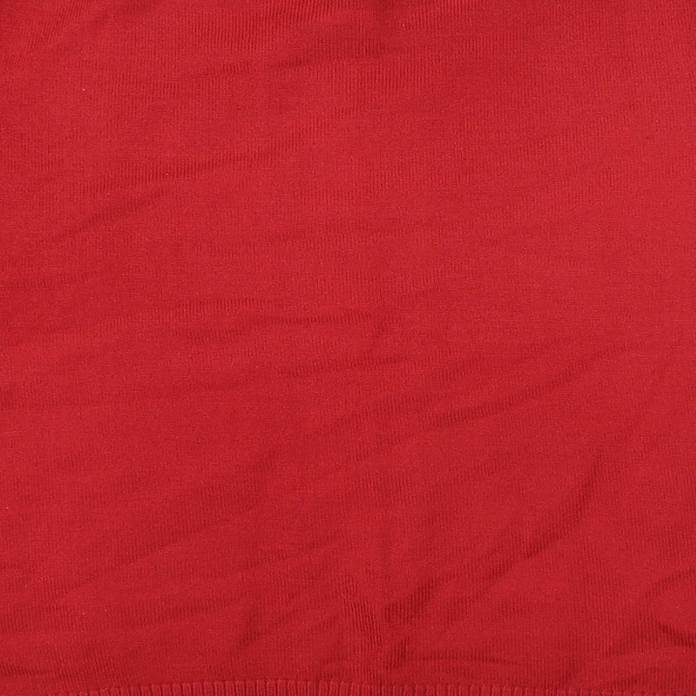 Womens UK Size L Preworn Red Basic T-Shirt