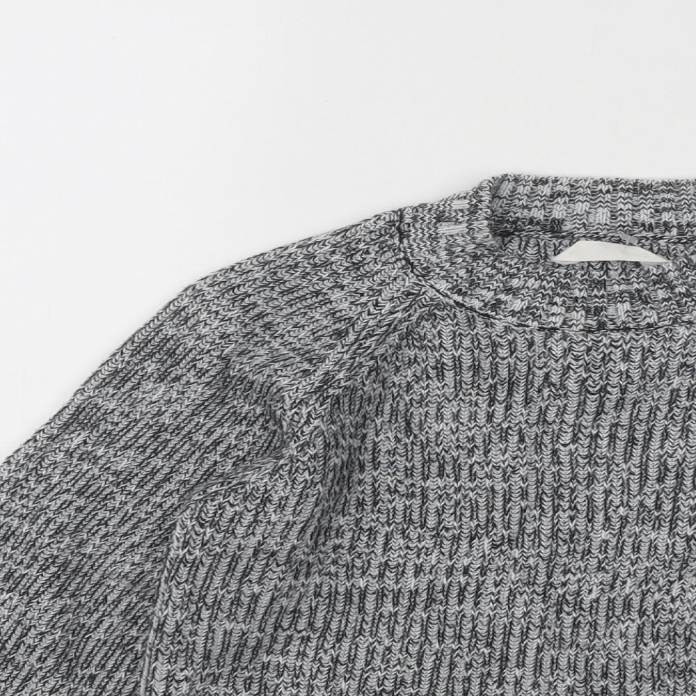 Candy Couture Girls Grey Mock Neck Geometric Cotton Pullover Jumper Size 11 Years Pullover
