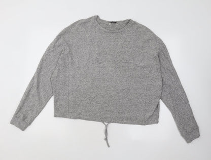 George Womens Grey Round Neck Viscose Pullover Jumper Size L