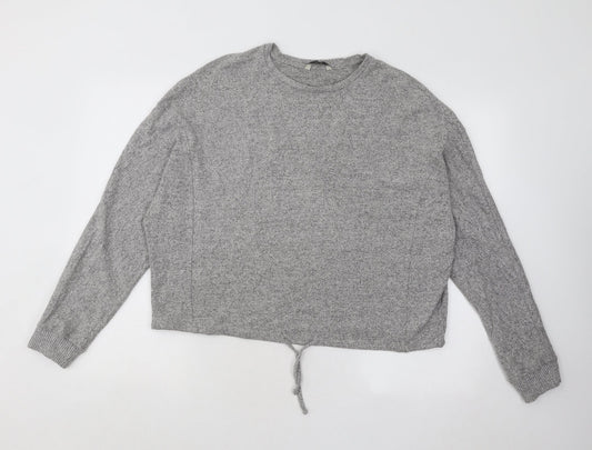George Womens Grey Round Neck Viscose Pullover Jumper Size L