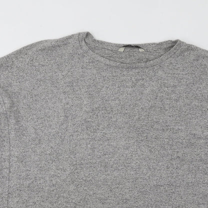 George Womens Grey Round Neck Viscose Pullover Jumper Size L